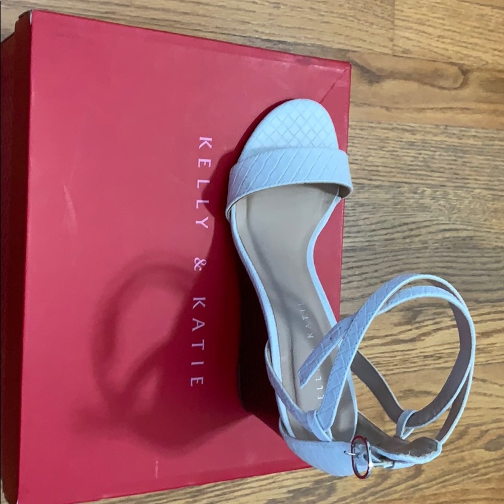White wedge sandals